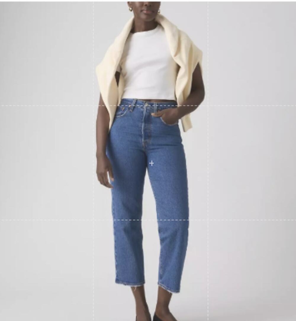 Levis Ribcage Straight Ankle Jeans High Rise Vintage Wash Size 30